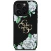 87996 2 guess hardcase 4g grained roses big logo ochranny kryt pre iphone 16 pro max cierny
