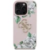87999 2 guess hardcase 4g grained roses big logo ochranny kryt pre iphone 16 pro max ruzovy