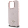 88041 5 guess peony grained hot stamp triangle magsafe kryt s magsafe pre iphone 16 pro ruzovy