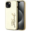 88116 karl lagerfeld hardcase leather ochranny kryt pre iphone 15 zlaty gold metal signature