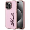 88107 karl lagerfeld hardcase leather ochranny kryt pre iphone 15 pro max ruzovy pink metal signature