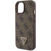 89316 4 guess leather 4g triangle strass kryt na iphone 15 hneda