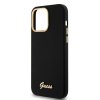 89322 4 guess silicone script metal logo frame kryt na iphone 15 pro max cierna