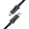 91164 2 acefast datovy kabel type c na type c 60 w rychle nabijanie 1 2 m cierny