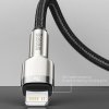 90897 3 baseus datovy kabel cafule series metal usb na lightning 2 4 a 480 mbps 25 cm cierny