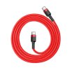 91038 1 baseus datovy kabel cafule type c na type c 60 w 3 a rychle nabijanie 1 m cierno cerveny