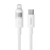 91257 1 baseus datovy kabel display 2 type c na lightning rychle nabijanie digitalny displej 20 w 2 m biely moon white