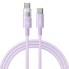 91227 baseus datovy kabel display 2 type c na type c rychle nabijanie digitalny displej 100 w 2 m fialovy nebula purple