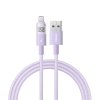 91278 baseus datovy kabel display 2 usb na lightning rychle nabijanie digitalny displej 2 4 a 2 m fialovy nebula purple