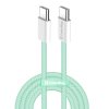 91296 colorway datovy kabel pre macbook pro type c na type c pd rychle nabijanie 60 w 3 a nylon 1 m zeleny
