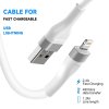91119 4 lito datovy kabel usb na lightning rychle nabijanie 2 4 a bez zamotania 1 2 m biely