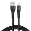 91149 lito datovy kabel usb na lightning rychle nabijanie 60 w 480 mbps nylon 1 m cierny