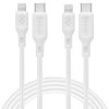 91209 4 spigen datovy kabel durasync type c na lightning mfi certifikacia 1 m 2 kusy biely