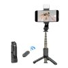 91002 techsuit mini selfie tyc so stabilnym stativom bluetooth ovladanim pridavnym svetlom 360 otacanie 70 cm cierna