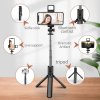 90978 2 techsuit mini selfie tyc stabilny a kompaktny stativ bluetooth ovladanie led svetlo 67 cm cierna