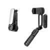 90837 4 techsuit stabilizacna selfie tyc gimbal mini so stativom led svetlom a bluetooth ovladanim 70 cm cierna