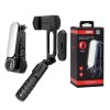 90837 techsuit stabilizacna selfie tyc gimbal mini so stativom led svetlom a bluetooth ovladanim 70 cm cierna