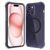 97914 2 techsuit shockproof clear silicone magsafe kryt na iphone 15 dymovo cierny