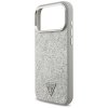 110103 4 guess glitter triangle logo magsafe puzdro na iphone 17 pro strieborne