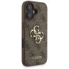 109977 3 guess hardcase 4g classic logo s popruhom obal na iphone 16 hnedy