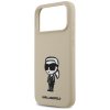 108393 3 karl lagerfeld silicone sketch logo obal na iphone 17 pro max hnedy karl