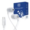 114186 3mk wired earphones kablove sluchadla usb c in ear s mikrofonom ovladanim a vysokou kvalitou zvuku 1 2m biele
