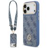 111978 guess 4g strass logo with big strap metal button magsafe puzdro pre iphone 17 pro max modre