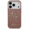 112161 1 guess fixed glitter big 4g metal frame puzdro pre iphone 17 pro ruzove