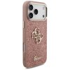 112158 4 guess fixed glitter big 4g metal frame puzdro pre iphone 17 pro max ruzove