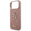 112158 5 guess fixed glitter big 4g metal frame puzdro pre iphone 17 pro max ruzove