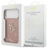 112158 6 guess fixed glitter big 4g metal frame puzdro pre iphone 17 pro max ruzove