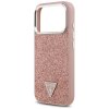 112176 3 guess glitter triangle logo magsafe puzdro pre iphone 17 pro ruzove
