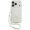 112074 guess iml flowers allover electroplated with pearl strap magsafe puzdro pre iphone 17 pro biele