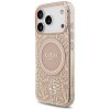 113157 1 guess iml flowers allover electroplated with pearl strap magsafe puzdro pre iphone 17 pro ruzove