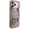 112059 2 guess iml flowers with pearl strap magsafe puzdro pre iphone 17 pro max ruzove