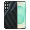 114666 techsuit carbonite fibershell odolne puzdro s karbonovym dizajnom pre samsung galaxy s25 plus tmavosive stealth gray
