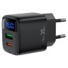 116679 acefast wall charger a116 sietova nabijacka digitalny displej rychlonabijanie gan technologia usb c usb pd35w cierna