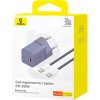 116595 8 baseus wall charger sietova nabijacka usb c kabel v baleni 1 m gan technologia usb c rychlonabijanie 30w fialova midnight purple