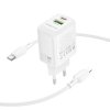 116892 1 borofone wall charger fuente bn29 sietova nabijacka usb c lightning kabel v baleni usb usb c pd30w qc3 0 gan technologia biela