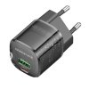 116871 4 borofone wall charger sunlight bn17 sietova nabijacka dual port usb c usb a 5v 3a pd20w qc3 0 priehladna cierna