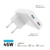 116934 2 fixed wall charger slim sietova nabijacka gan technologia 2 usb c power delivery 3 0 45w biela