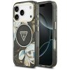 115080 guess iml metal glitter flowers triangle magsafe puzdro pre iphone 17 pro cierne