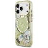 115155 5 guess iml metal glitter flowers triangle magsafe puzdro pre iphone 17 pro max zelene