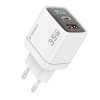 116754 techsuit wall charger ledchargx ch3 nabijacka type c usb gan rychlonabijanie led displej pd35w biela