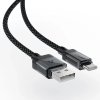 118368 2 acefast data cable datovy a nabijaci kabel usb na usb c fast charge 3 a s priehladnym telom nylonove opletenie 1 2 m cierny