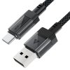118368 acefast data cable datovy a nabijaci kabel usb na usb c fast charge 3 a s priehladnym telom nylonove opletenie 1 2 m cierny