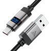 118428 2 acefast data cable datovy a nabijaci kabel usb a na usb c fast charge 66 w s digitalnym displejom zliatina zinku 1 2 m cierny