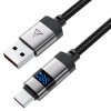118428 acefast data cable datovy a nabijaci kabel usb a na usb c fast charge 66 w s digitalnym displejom zliatina zinku 1 2 m cierny