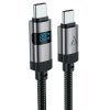 118425 1 acefast data cable datovy a nabijaci kabel usb c na usb c fast charge 60 w 3 a s digitalnym displejom zliatina zinku 1 2 m cierny