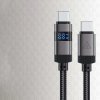118425 3 acefast data cable datovy a nabijaci kabel usb c na usb c fast charge 60 w 3 a s digitalnym displejom zliatina zinku 1 2 m cierny